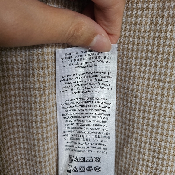 Guess Houndstooth Taupe Polo XL - Picture 8 of 9